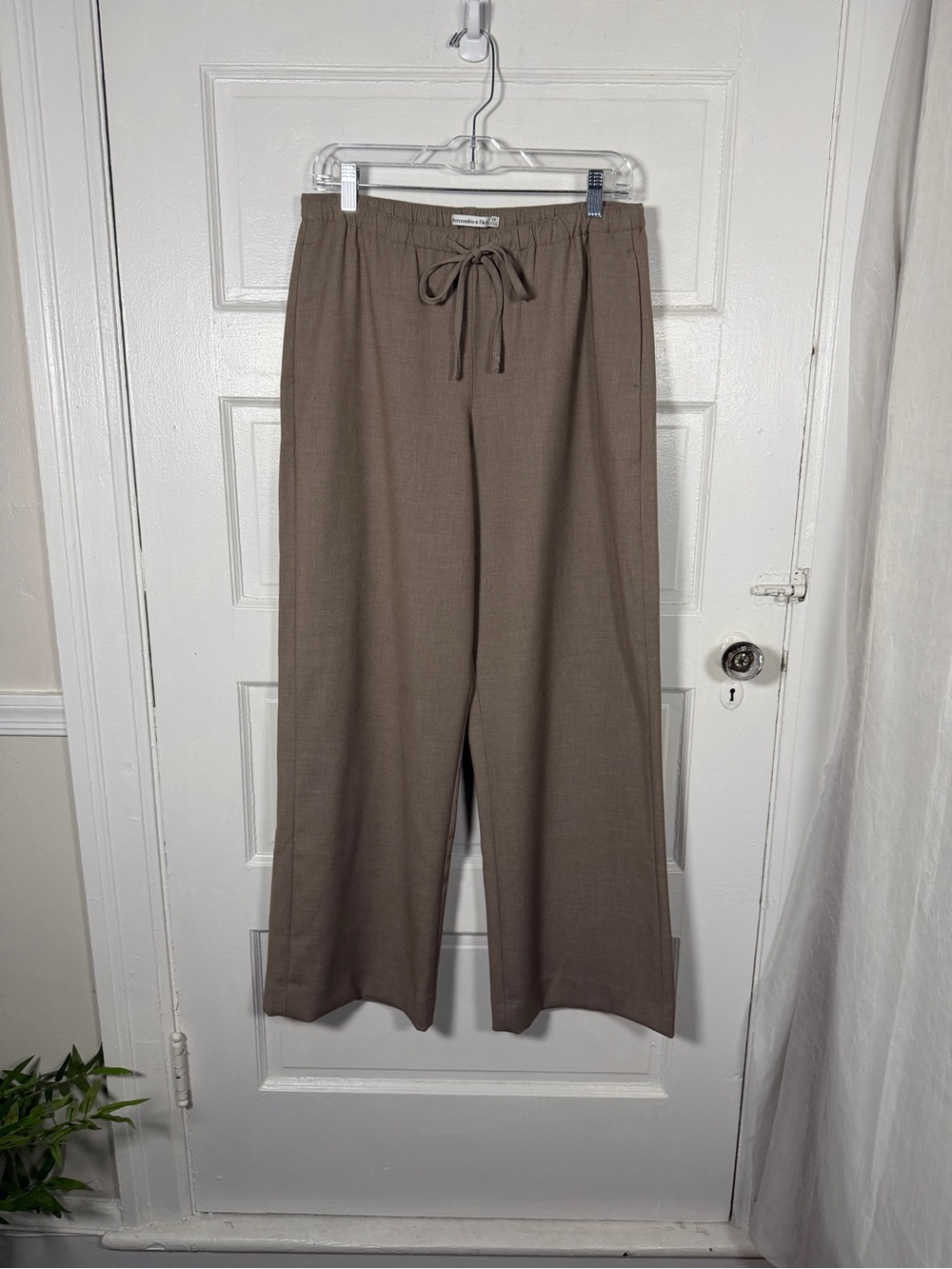 Abercrombie & Fitch Wide Leg Pants Trousers Women’s S Relaxed Taupe Light Brown